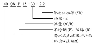 QWP型不銹鋼防爆潛水排污泵型號(hào)意義 QWP型不銹鋼防爆潛水排污泵型號(hào)意義