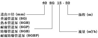 SGR系列熱水管道泵型號說明 SGR系列熱水管道泵型號說明